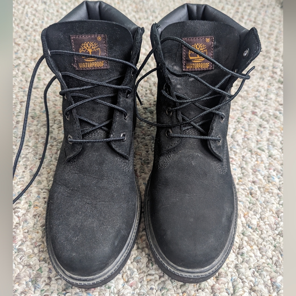 Black Timberland Waterproof Boots (big boys size 5.5)